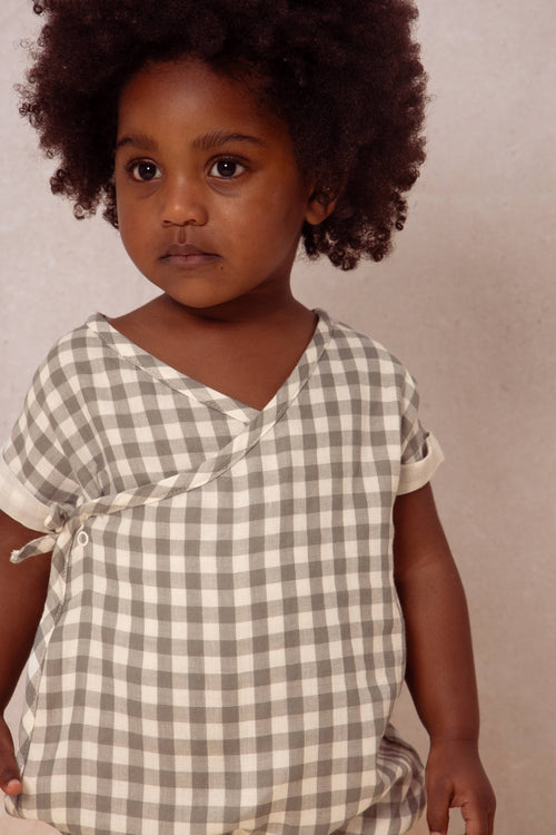 Romper Nuage green grey Gingham