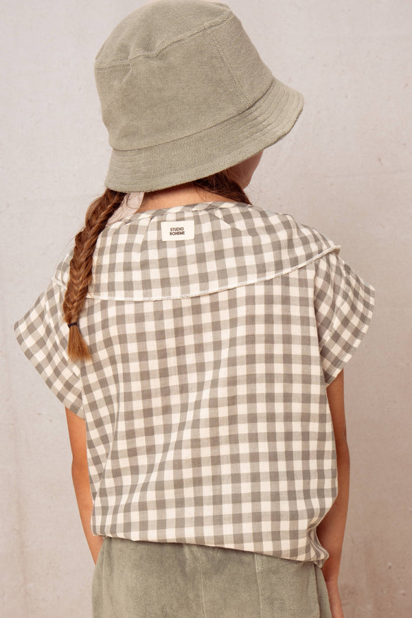 Blouse Coco Green Grey Gingham
