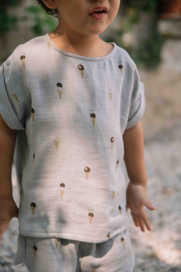 Blouse Praslin Bleu gris glaces