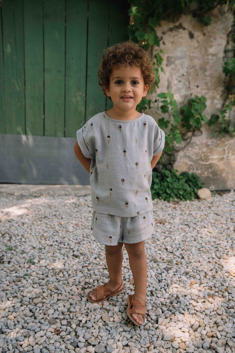 Blouse Praslin Grey blue ice cream