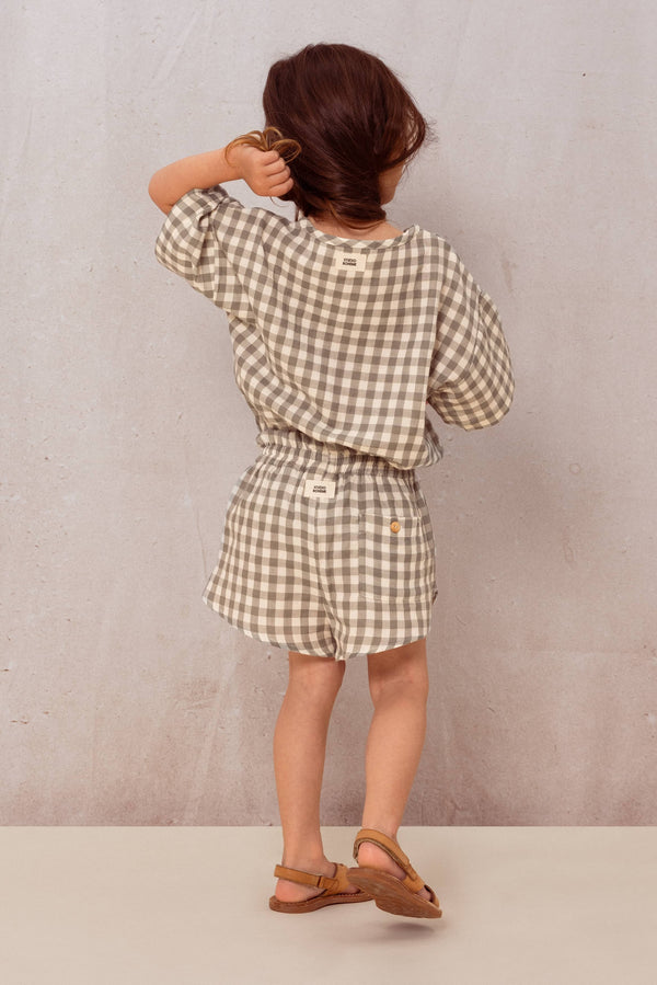 Blouse Thelme Green Grey Gingham