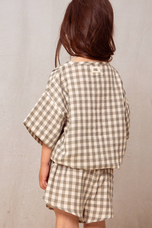 Blouse Thelme Vichy vert de gris