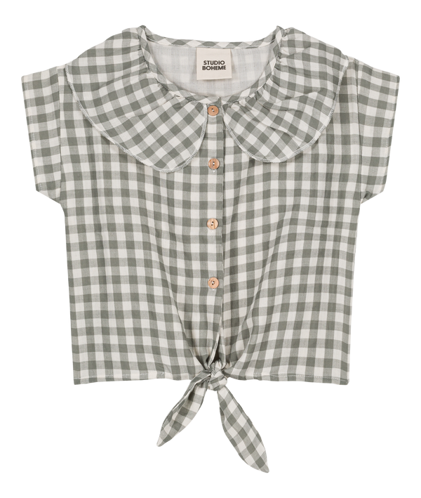 Blouse Coco Green Grey Gingham