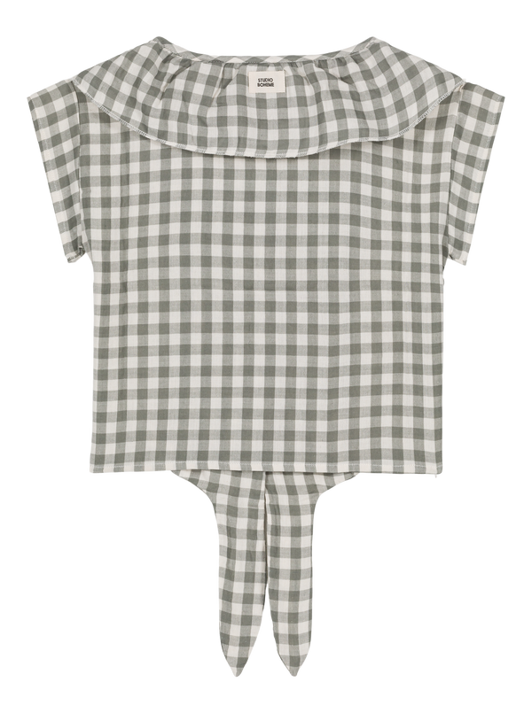 Blouse Coco Green Grey Gingham