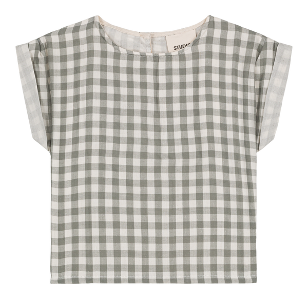 Blouse Praslin Vichy vert de gris
