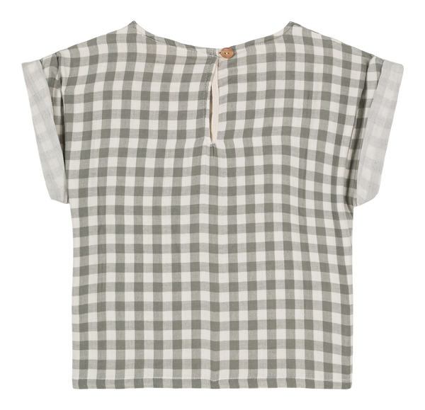 Blouse Praslin Vichy vert de gris