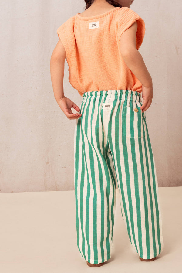 Pants Cousin Capri Green Stripes