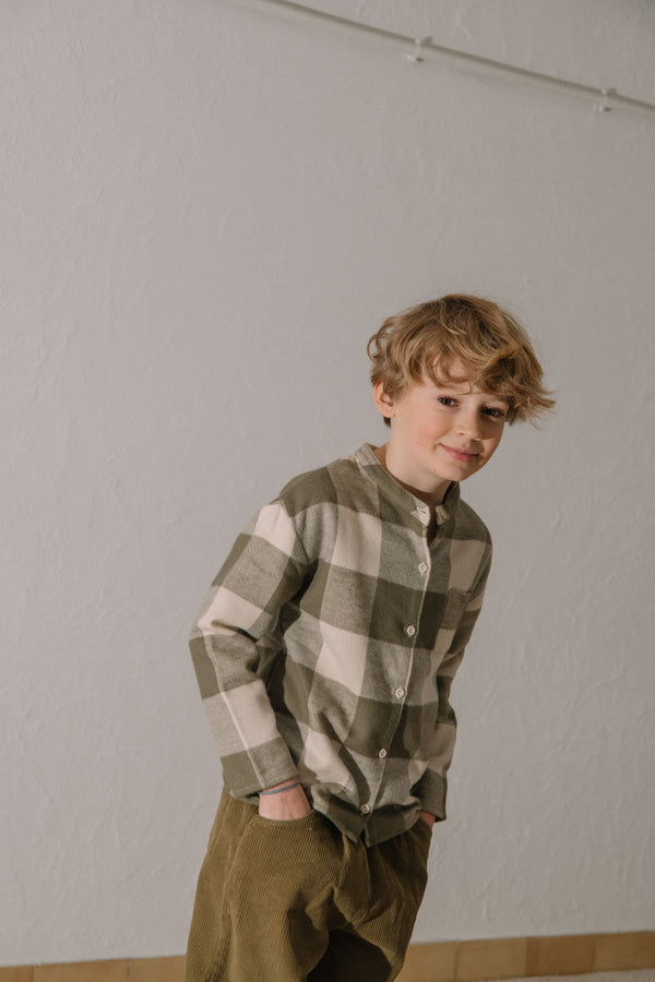 Chemise Jim Flanelle Vichy kaki