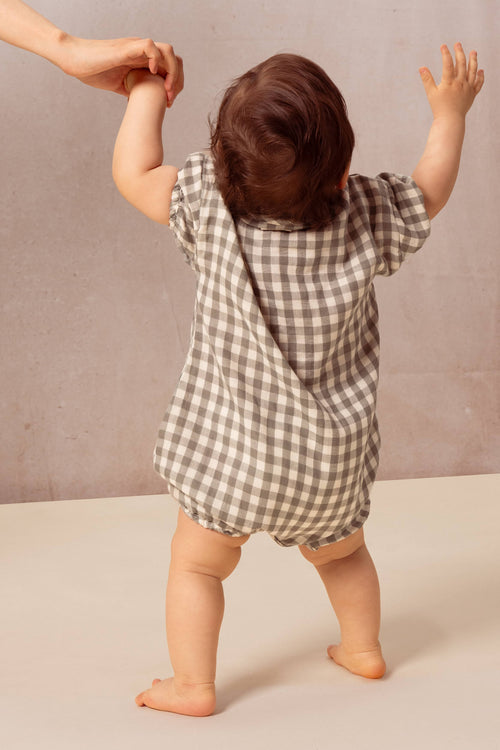 Combinaison Bebecito Vichy vert de gris