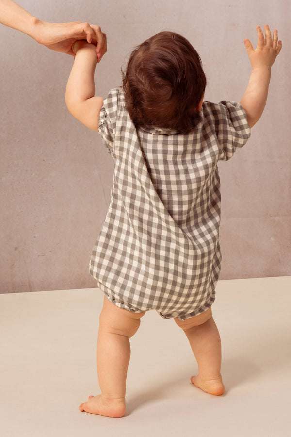 Combinaison Bebecito Vichy vert de gris