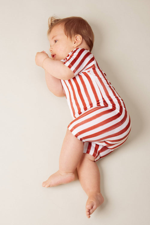 Playsuit Lulu UV Protection Brick Red Stripes
