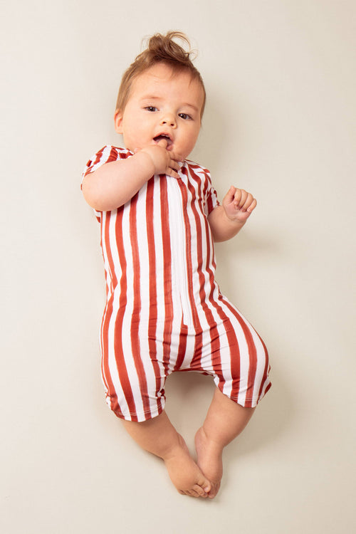 Playsuit Lulu UV Protection Brick Red Stripes