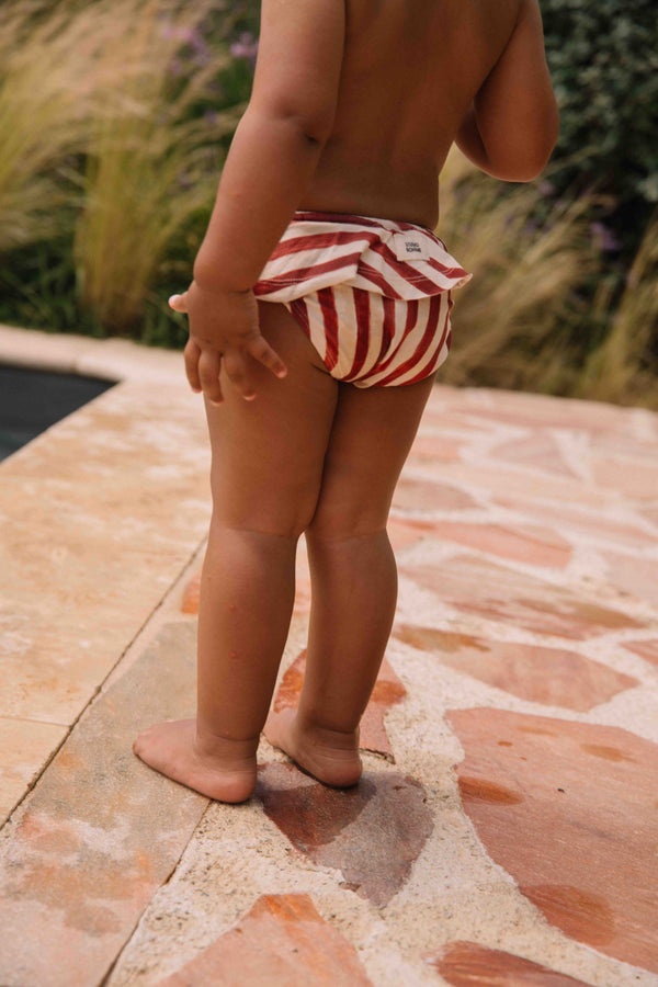 Mimi swim briefs Red brick stripes