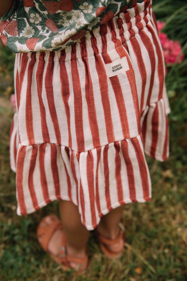 Samba Gaze Skirt Brick Red Stripes