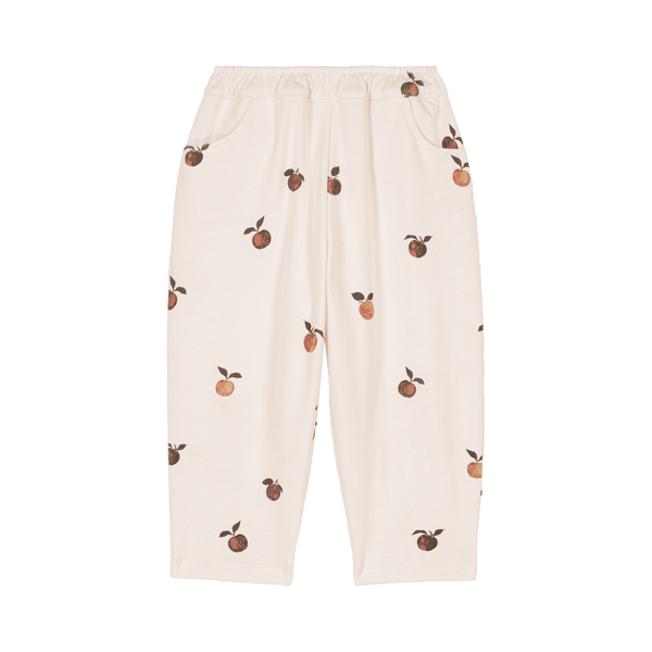 Pantalon Carrot Molleton Ecru Pommes
