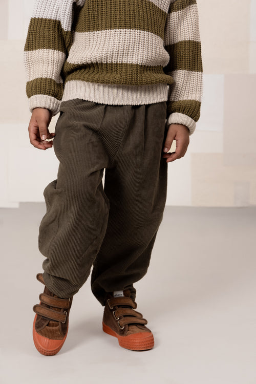 Pantalon Carrot Corderoy Taupe foncé