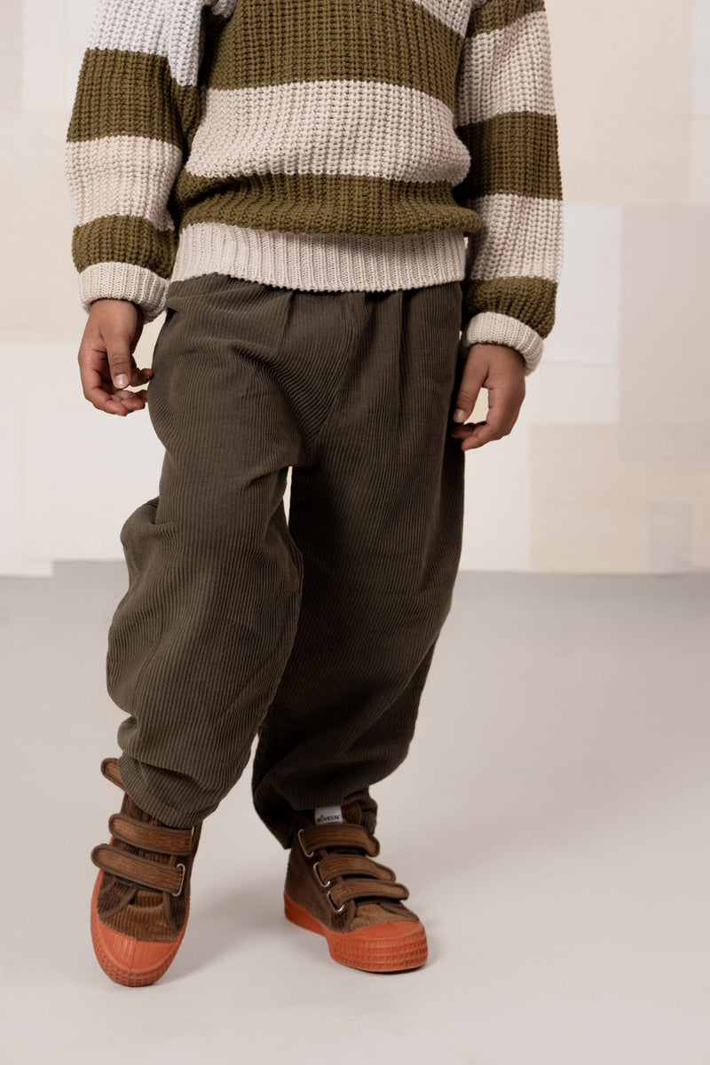 Pantalon Carrot Corderoy Taupe foncé