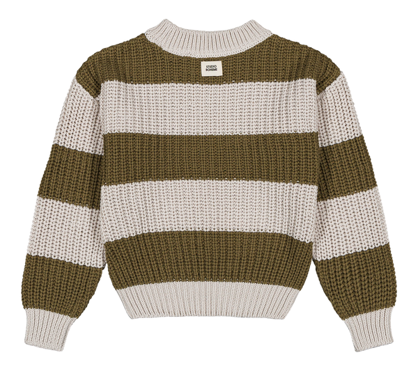 Sweater Marcelo soft grey and olive