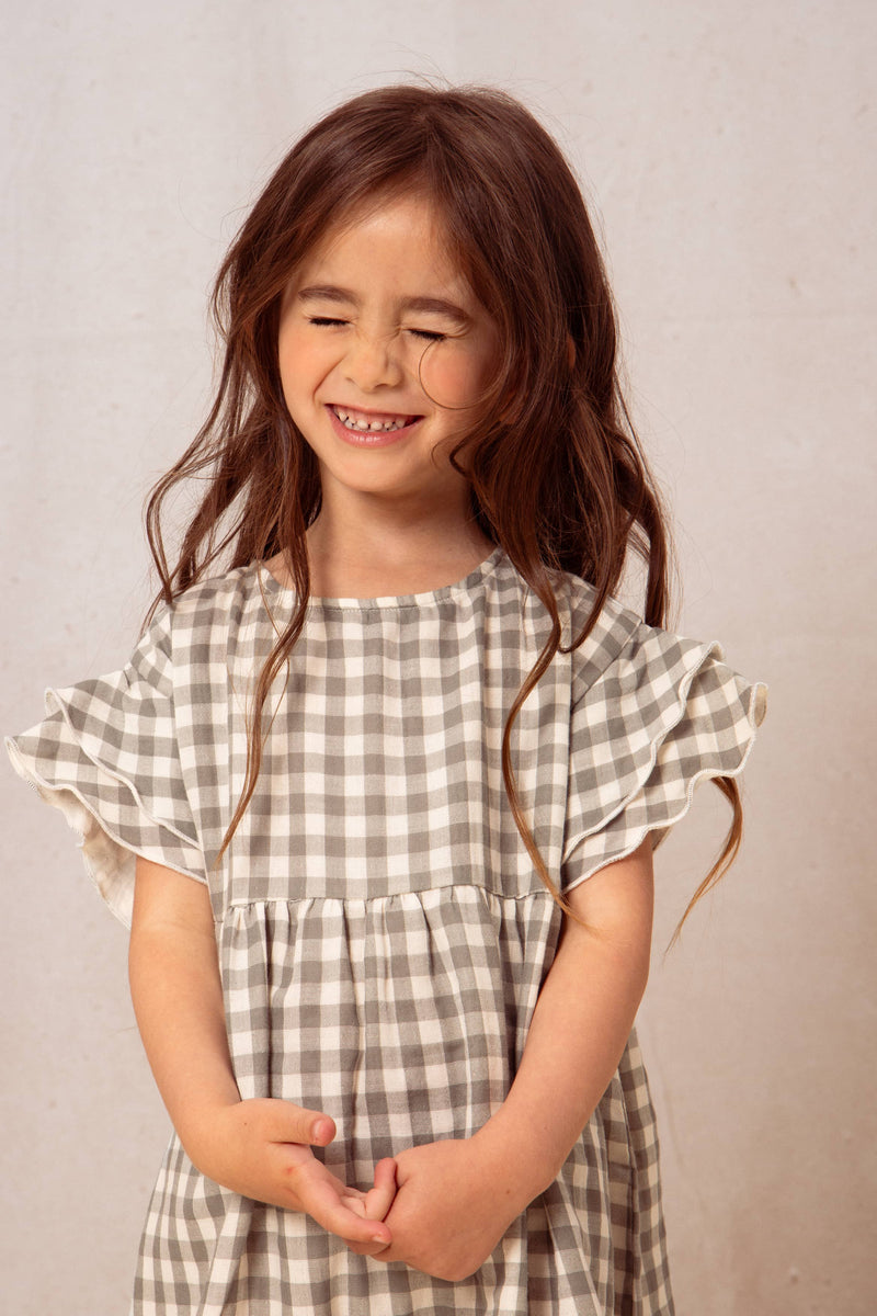 Dress Cousine Green Grey Gingham