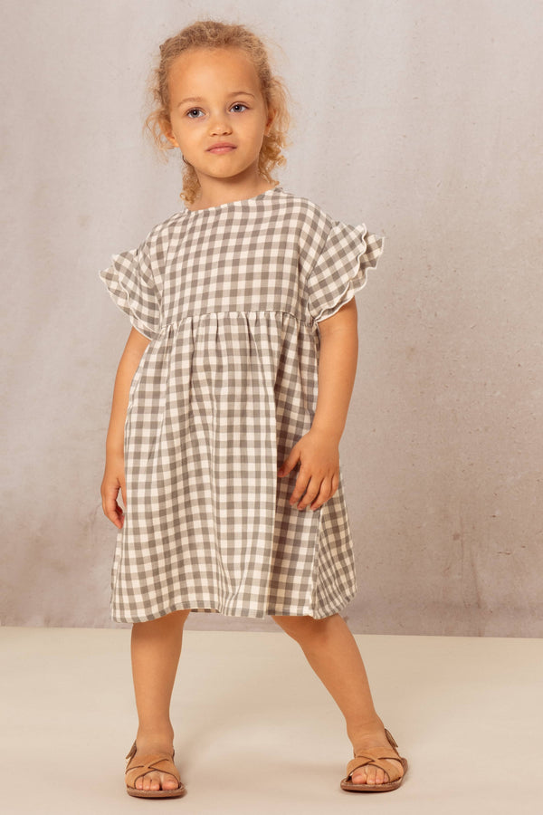 Robe Cousine Vichy vert de gris