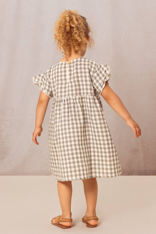 Robe Cousine Vichy vert de gris