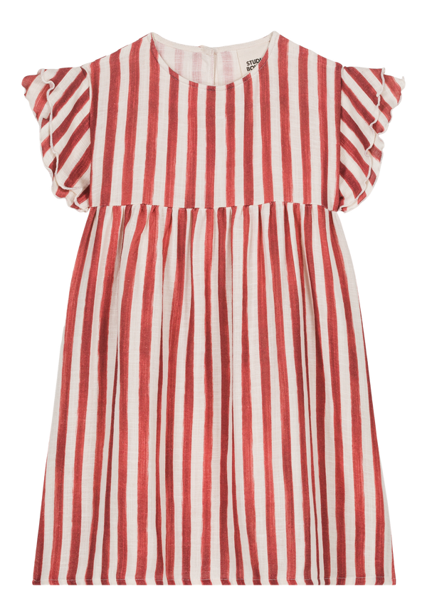 Robe Cousine Rayures rouge brique