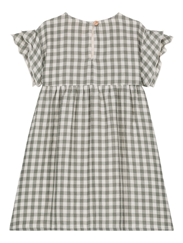 Robe Cousine Vichy vert de gris