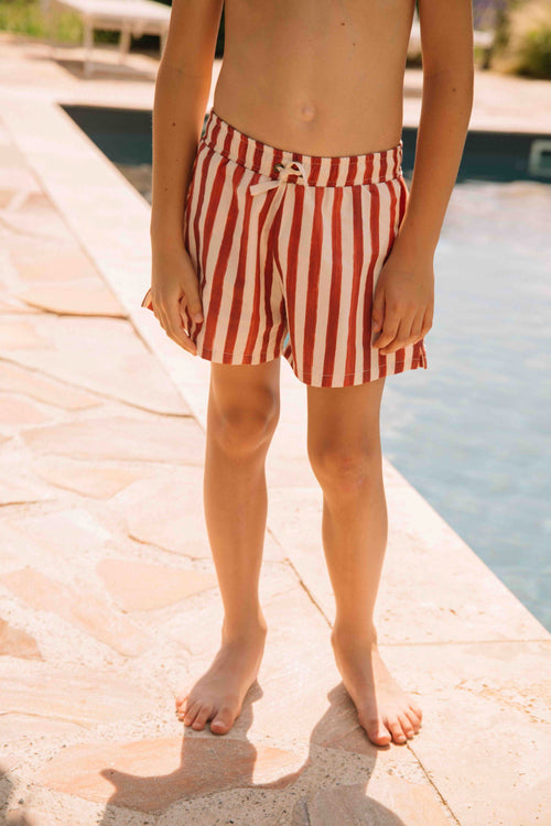 Short de bain Chico Rayures rouges