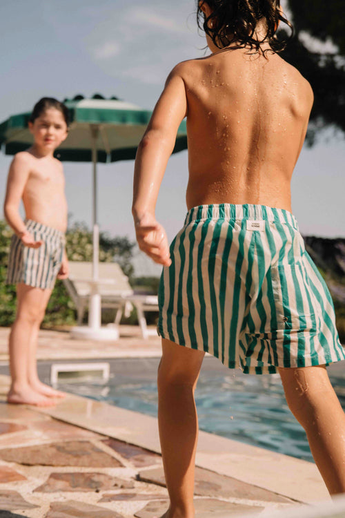 Short de bain Chico Rayures Vert Capri