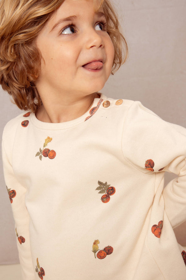 Sweat-shirt Noé Ecru Tomates
