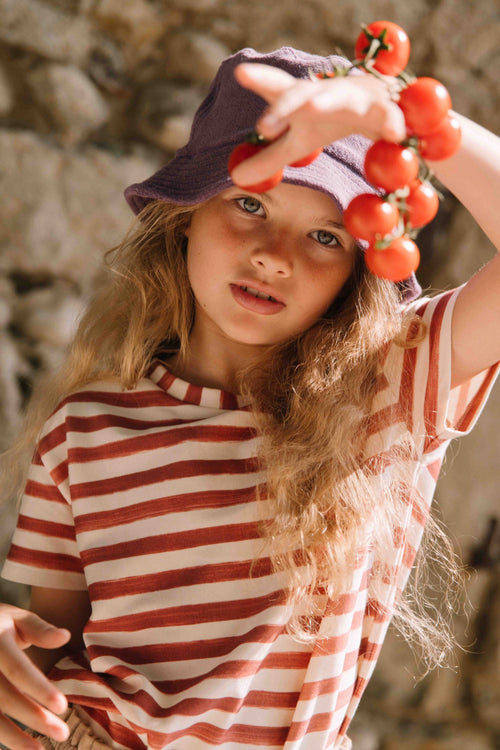 T-shirt Essential Jersey Rayures rouge brique