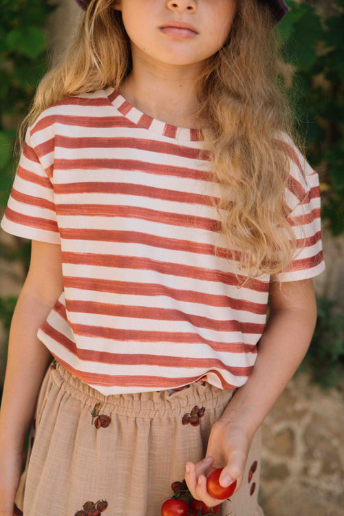 T-shirt Essential Jersey Rayures rouge brique