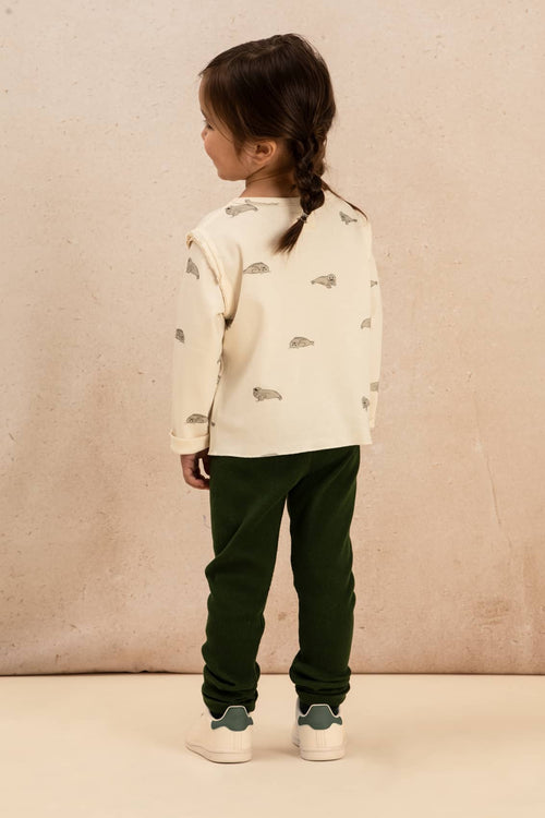 Leggings Rom Pom Vert Forêt