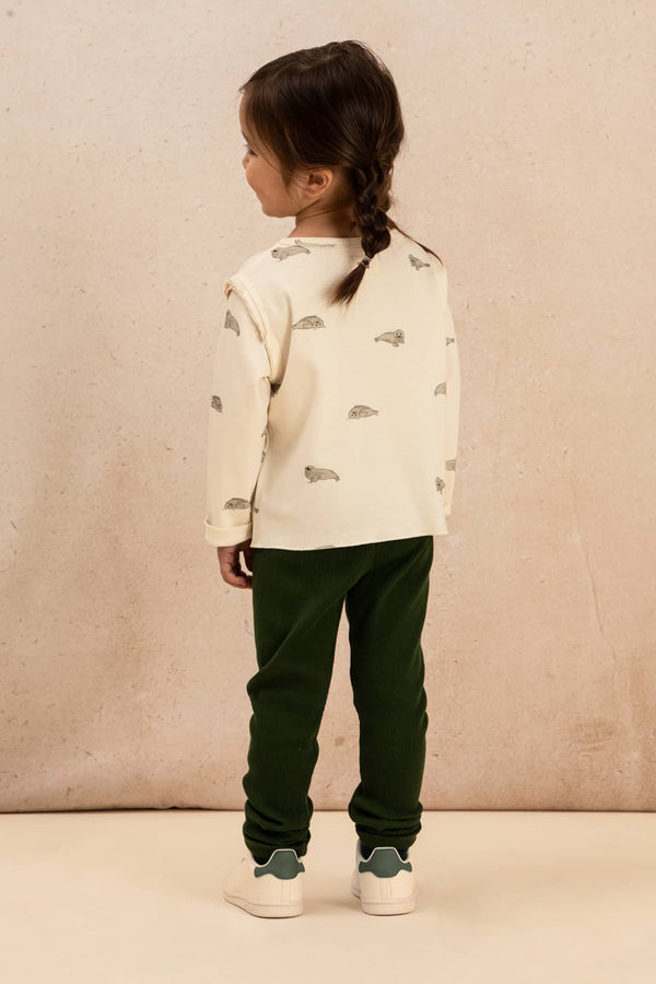 Leggings Rom Pom Vert Forêt