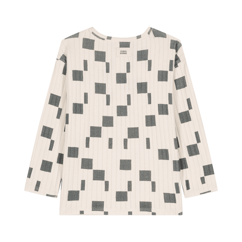 T-shirt Orso Rib ML Ecru carrés