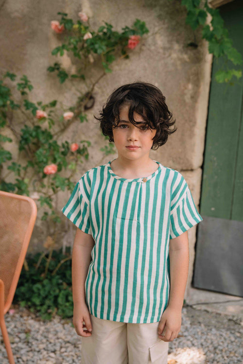 T-shirt Orso Capri green stripes