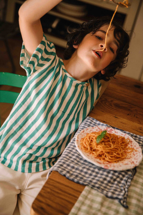 T-shirt Orso Capri green stripes