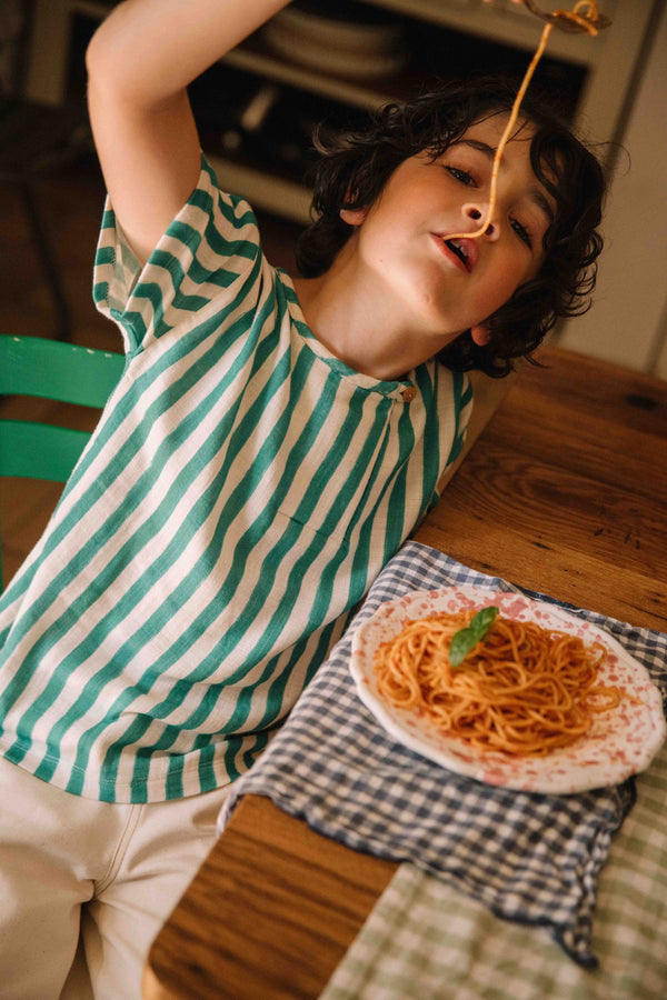 T-shirt Orso Capri green stripes