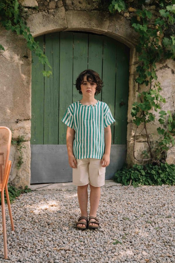 T-shirt Orso Capri green stripes