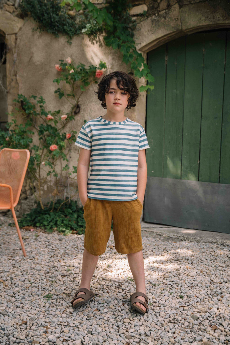 T-shirt Essential Jersey Rayures bleu grec