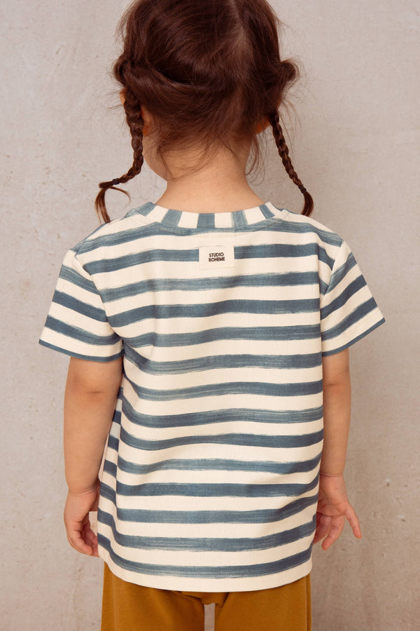 T-shirt Essential Jersey Rayures bleu grec