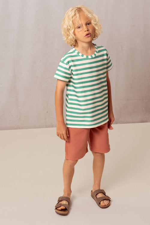 T-shirt Jersey Essential Capri Green stripes