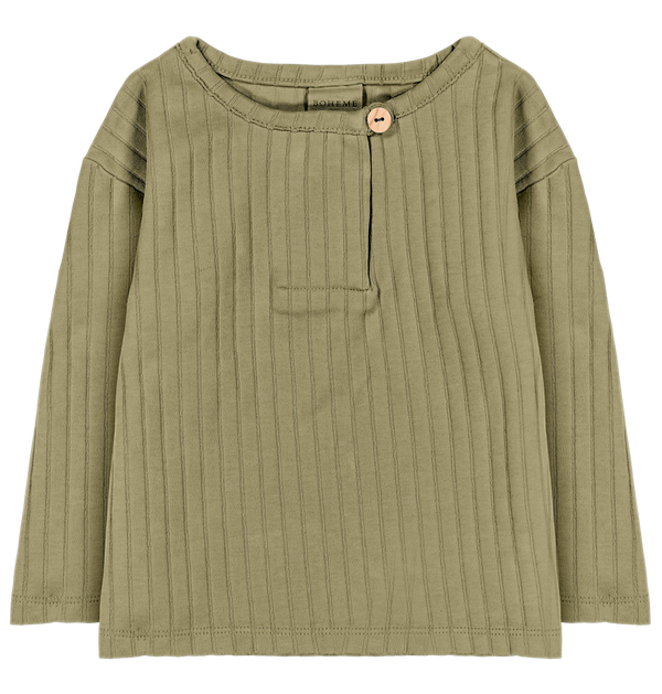 T-shirt Orso Rib ML Vert aloe