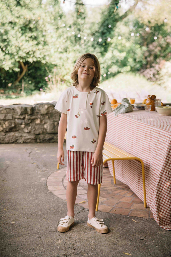 T-shirt Orso Jersey Ecru Tomates