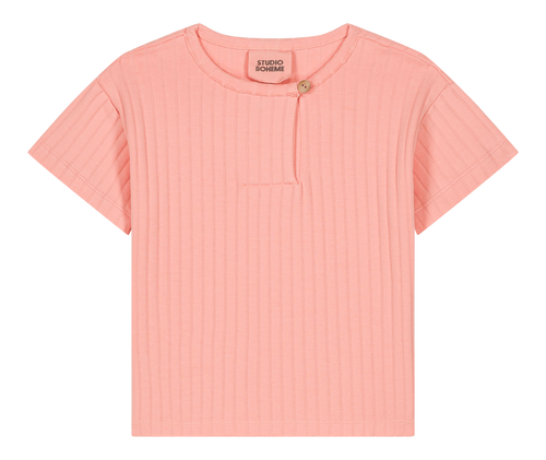 T-shirt Orso Rib Pêche