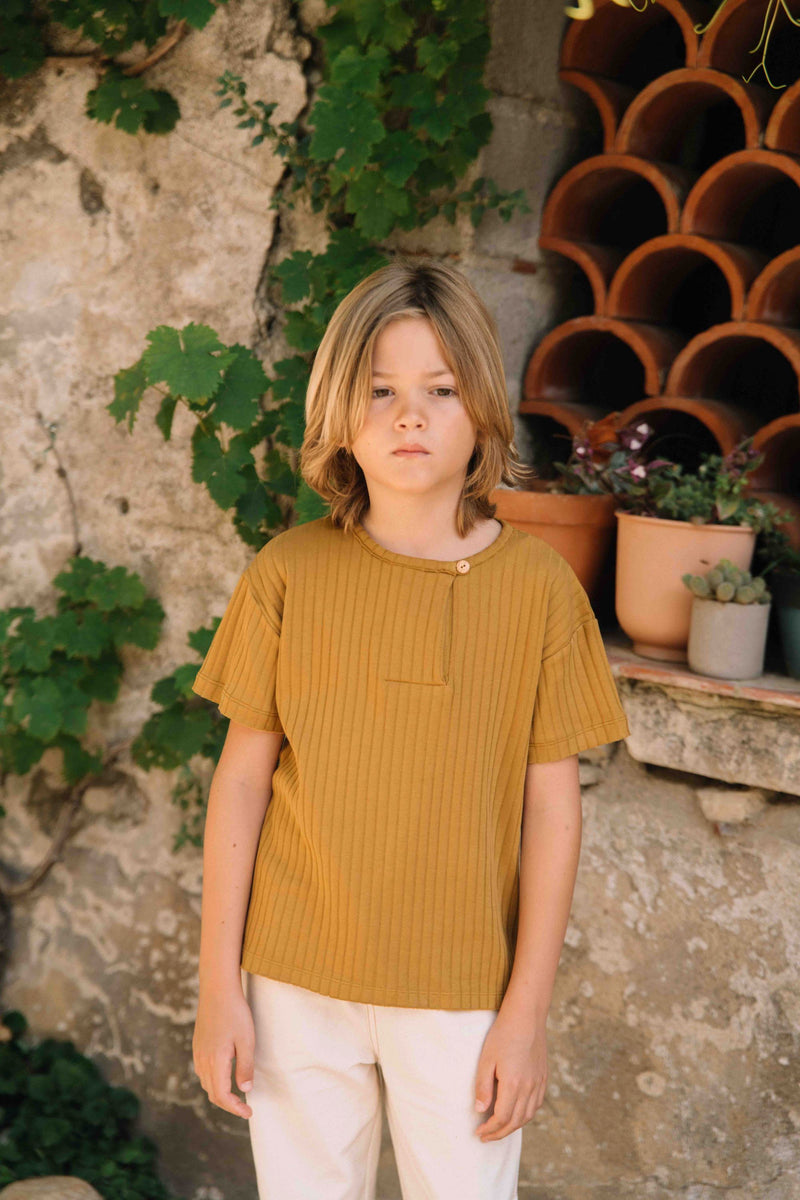T-shirt Orso Rib Spicy Brown