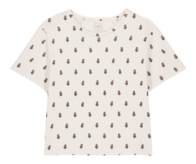 T-shirt Essential Jersey Femme Ecru Lavande