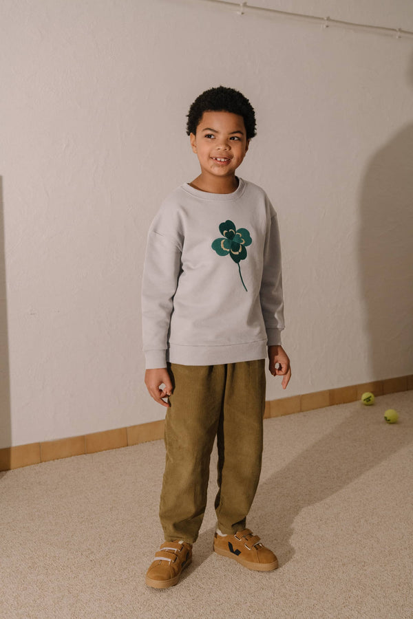 Sweatshirt Bart grey clover embrodery