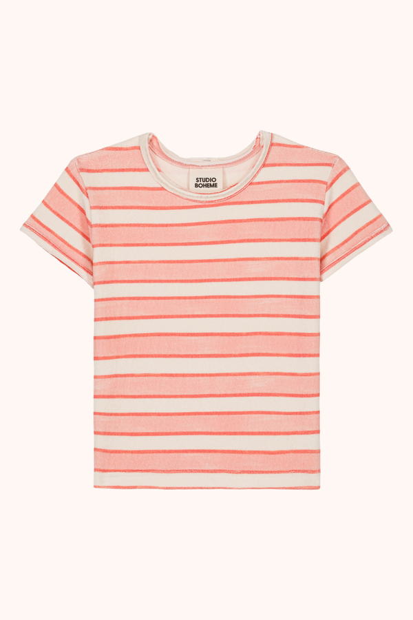T-shirt Essential Terry Pink Red stripes