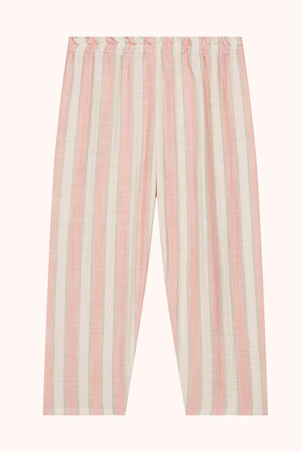 Pantalon Cousin Rayures Fraise Pistache